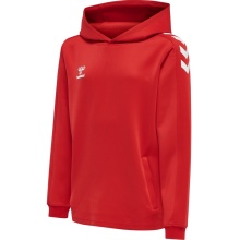 hummel Sportowa bluza z kapturem hmlCORE XK Poly Sweat Hoodie (materiał poliestrowy) z kapturem czerwony dziecięcy