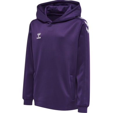 hummel Sportowa bluza z kapturem hmlCORE XK Poly Sweat Hoodie (materiał poliestrowy) z kapturem fioletowy/biały dziecięcy