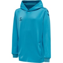 hummel Sportowa bluza z kapturem hmlCORE XK Poly Sweat Hoodie (materiał poliestrowy) z kapturem niebieska dziecięca