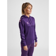 hummel Sportowa bluza z kapturem hmlCORE XK Poly Sweat Hoodie (materiał poliestrowy) z kapturem fioletowa damska