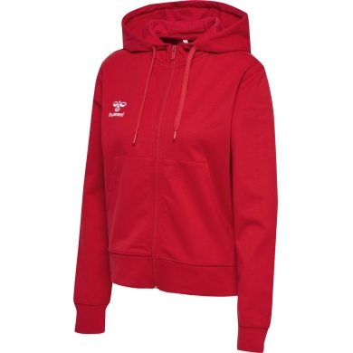 hummel Bluza z kapturem hmlGO 2.0 Full-Zip Hoodie (miękki materiał dresowy) czerwony Damski