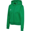 hummel Bluza z kapturem hmlGO 2.0 Full-Zip Hoodie (miękki materiał dresowy) zielona Damska