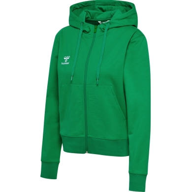 hummel Bluza z kapturem hmlGO 2.0 Full-Zip Hoodie (miękki materiał dresowy) zielona Damska