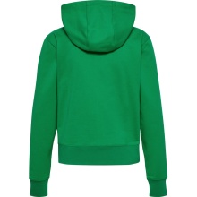 hummel Bluza z kapturem hmlGO 2.0 Full-Zip Hoodie (miękki materiał dresowy) zielona Damska