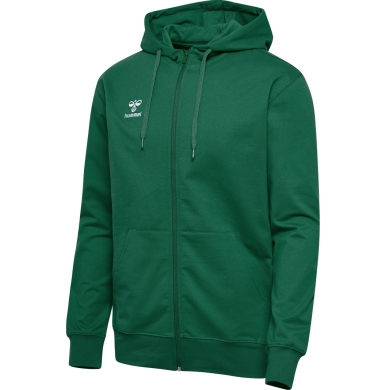 hummel Bluza z kapturem hmlGO 2.0 Full-Zip Hoodie (miękki materiał dresowy) ciemnozielony Mężczyźni