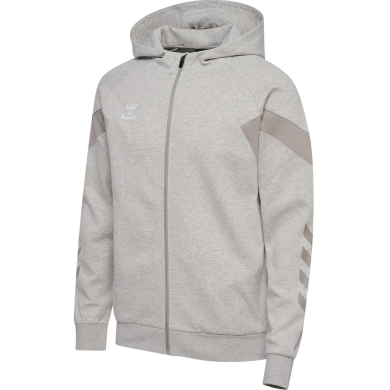 hummel Bluza z kapturem hmlTRAVEL Full-Zip Hoodie (miękka dzianina) jasnoszara Mężczyźni