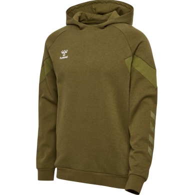 hummel Bluza z kapturem hmlTRAVEL Sweat Hoodie (miękki materiał dresowy) oliwkowy męski