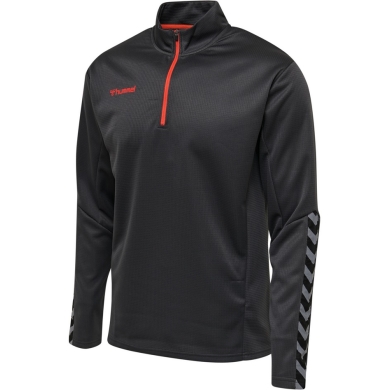 hummel Sportowa koszulka z długim rękawem hmlAUTHENTIC Half-Zip Sweatshirt (z dzianiny poliestrowej) asfaltowa szarość Mężczyźni