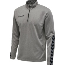 hummel Sportowa koszulka z długim rękawem hmlAUTHENTIC Half-Zip Sweatshirt (z dzianiny poliestrowej) szara męska