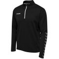 hummel Sportowa koszulka z długim rękawem hmlAUTHENTIC Half-Zip Sweatshirt (z dzianiny poliestrowej) czarna/biała męska