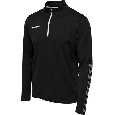 hummel Sportowa koszulka z długim rękawem hmlAUTHENTIC Half-Zip Sweatshirt (z dzianiny poliestrowej) czarna/biała męska