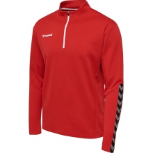 hummel Sportowa koszulka z długim rękawem hmlAUTHENTIC Half-Zip Sweatshirt (z dzianiny poliestrowej) czerwona męska