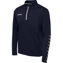 hummel Sportowa koszulka z długim rękawem hmlAUTHENTIC Half-Zip Sweatshirt (z dzianiny poliestrowej) granatowa Mężczyźni