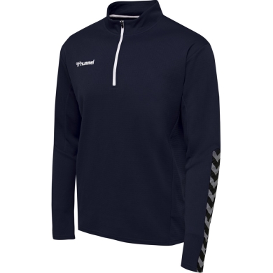 hummel Sportowa koszulka z długim rękawem hmlAUTHENTIC Half-Zip Sweatshirt (z dzianiny poliestrowej) granatowa Mężczyźni