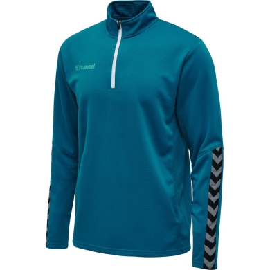 hummel Sportowa koszulka z długim rękawem hmlAUTHENTIC Half-Zip Sweatshirt (z dzianiny poliestrowej) niebieska dla mężczyzn