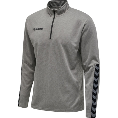 hummel Sportowa koszulka z długim rękawem hmlAUTHENTIC Half-Zip Sweatshirt (z dzianiny poliestrowej) szara dziecięca