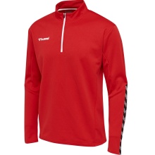 hummel Sportowa koszulka z długim rękawem hmlAUTHENTIC Half-Zip Sweatshirt (z dzianiny poliestrowej) czerwony dziecięcy