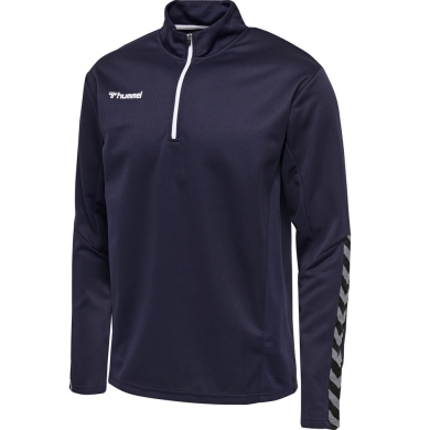 hummel Sportowa koszulka z długim rękawem hmlAUTHENTIC Half-Zip Sweatshirt (z dzianiny poliestrowej) granatowa dziecięca