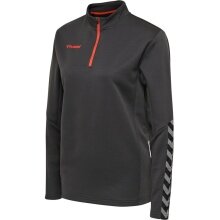 hummel Sportowa bluzka z długim rękawem hmlAUTHENTIC Half-Zip (z dzianiny poliestrowej) asfaltnoszara Damska