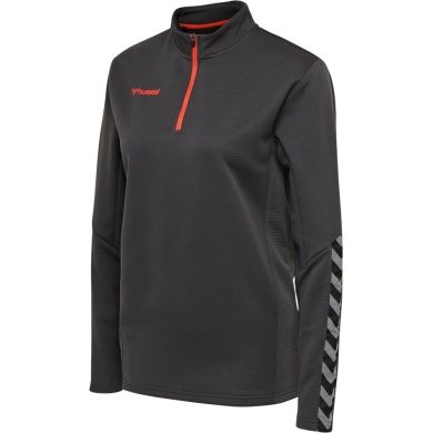 hummel Sportowa bluzka z długim rękawem hmlAUTHENTIC Half-Zip (z dzianiny poliestrowej) asfaltnoszara Damska