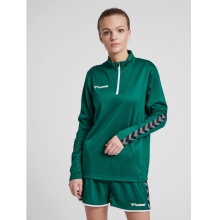 hummel Sportowa bluzka z długim rękawem hmlAUTHENTIC Half-Zip (z dzianiny poliestrowej) ciemnozielona damska