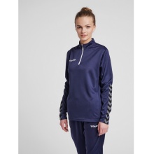 hummel Sportowa bluzka z długim rękawem hmlAUTHENTIC Half-Zip (z dzianiny poliestrowej) granatowa Damska