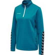 hummel Sportowa bluzka z długim rękawem hmlAUTHENTIC Half-Zip (z dzianiny poliestrowej) niebieska turkusowa dla kobiet