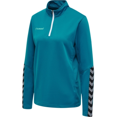 hummel Sportowa bluzka z długim rękawem hmlAUTHENTIC Half-Zip (z dzianiny poliestrowej) niebieska turkusowa dla kobiet