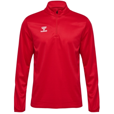 hummel Sportowa koszulka z długim rękawem hmlESSENTIAL Half-Zip (przyjemne uczucie noszenia) czerwona męska