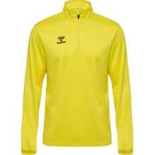 hummel Sportowa koszulka z długim rękawem hmlESSENTIAL Half-Zip (przyjemne uczucie noszenia) żółta Mężczyźni