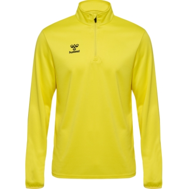 hummel Sportowa koszulka z długim rękawem hmlESSENTIAL Half-Zip (przyjemne uczucie noszenia) żółta Mężczyźni