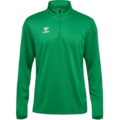 hummel Sportowa koszulka z długim rękawem hmlESSENTIAL Half-Zip (przyjemne uczucie noszenia) zielona męska