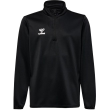 hummel Sportowa koszulka z długim rękawem hmlESSENTIAL Half-Zip (przyjemne uczucie noszenia) czarna dziecięca