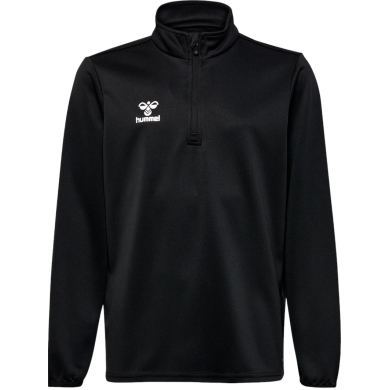 hummel Sportowa koszulka z długim rękawem hmlESSENTIAL Half-Zip (przyjemne uczucie noszenia) czarna dziecięca