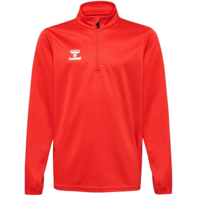 hummel Sportowa koszulka z długim rękawem hmlESSENTIAL Half-Zip (przyjemne uczucie noszenia) czerwona dziecięca