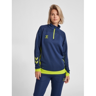 hummel Sportowa koszulka z długim rękawem hmlLEAD Half-Zip (materiał dresowy) niebieski dżinsowy Damska