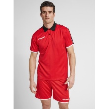 hummel Sport-Polo hmlAUTHENTIC Functional (miękki materiał jersey) Krótki rękaw czerwony Mężczyźni