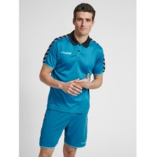 hummel Sport-Polo hmlAUTHENTIC Functional (miękki materiał jersey) Krótki rękaw niebieski turkusowy Mężczyźni