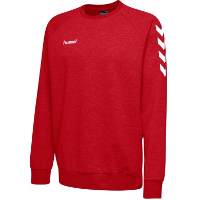 hummel Pullover Basic hmlGO Cotton Sweatshirt (Bawełna) czerwony Dzieci