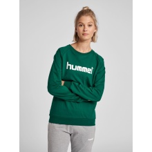 hummel Pullover Basic hmlGO Cotton Sweatshirt Big Logo (Bawełna) ciemnozielony Damski