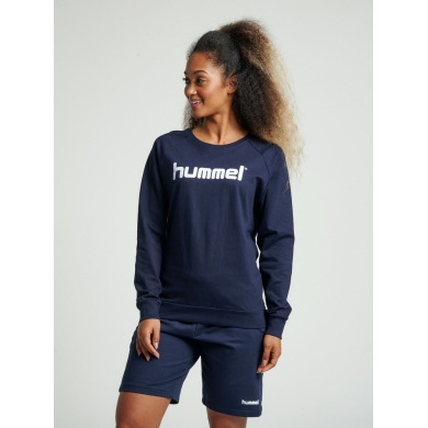 hummel Pullover Basic hmlGO Cotton Sweatshirt Big Logo (Bawełna) granatowy Damski