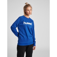 hummel Sweter Basic hmlGO Cotton Sweatshirt Duże Logo (Bawełna) granatowy Damski