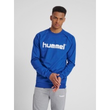 hummel Sweter Basic hmlGO Cotton Sweatshirt Duże Logo (Bawełna) ciemnoniebieski Mężczyźni