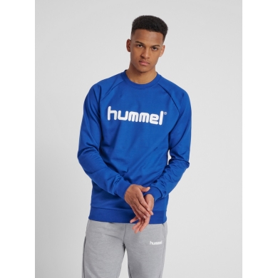 hummel Sweter Basic hmlGO Cotton Sweatshirt Duże Logo (Bawełna) ciemnoniebieski Mężczyźni