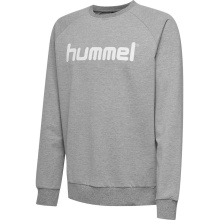 hummel Pulower Basic hmlGO Cotton Sweatshirt Big Logo (Bawełna) szary Dzieci