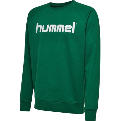 hummel Pullover Basic hmlGO Cotton Sweatshirt Big Logo (Bawełna) ciemnozielony Dzieci