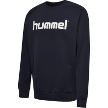 hummel Pullover Basic hmlGO Cotton Sweatshirt Big Logo (Bawełna) granatowy Dzieci