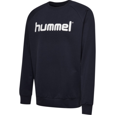 hummel Pullover Basic hmlGO Cotton Sweatshirt Big Logo (Bawełna) granatowy Dzieci