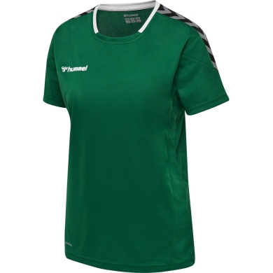 hummel Koszulka sportowa hmlAUTHENTIC Poly Jersey (lekki materiał jersey) Krótki rękaw ciemnozielony Damska