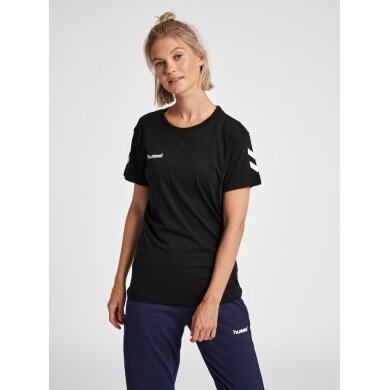 hummel Sport/Freizeit-Shirt hmlGO Cotton (Bawełna) Krótki rękaw czarny Damski